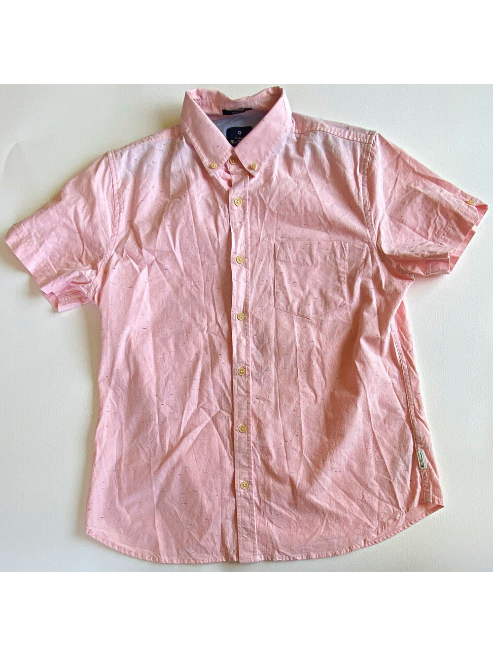 Ben Sherman Men’s Pink Woven Cotton/Spandex Stretch Button-Down Shirt M